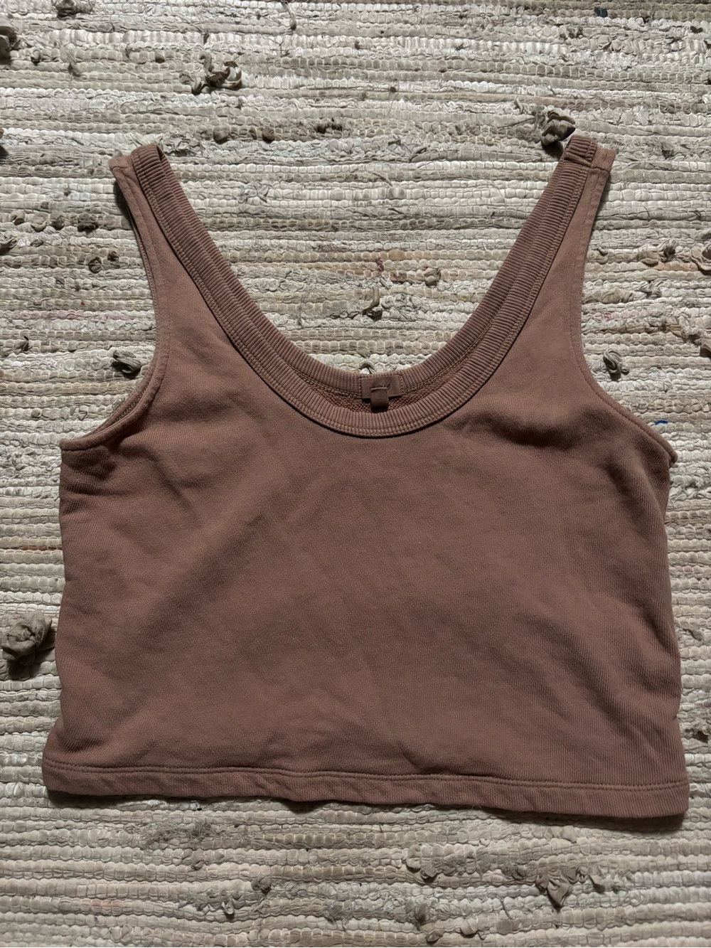 aerie Scoop Neck Cropped Tank Top - Brown